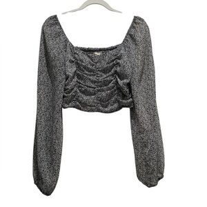 Altar’d State Floral Smocked Puff long Sleeve Blouse Medium